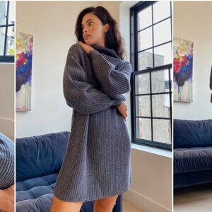 Aritzia Wilfred Montpellier 100% Merino Wool Sweater Grey Size Large